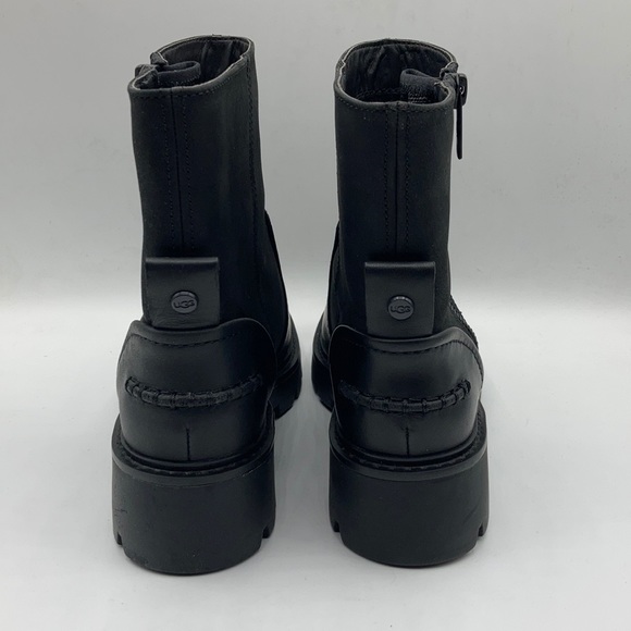 UGG Polk Black Leather Ankle Boots - Picture 3 of 7